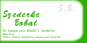 szederke bobal business card